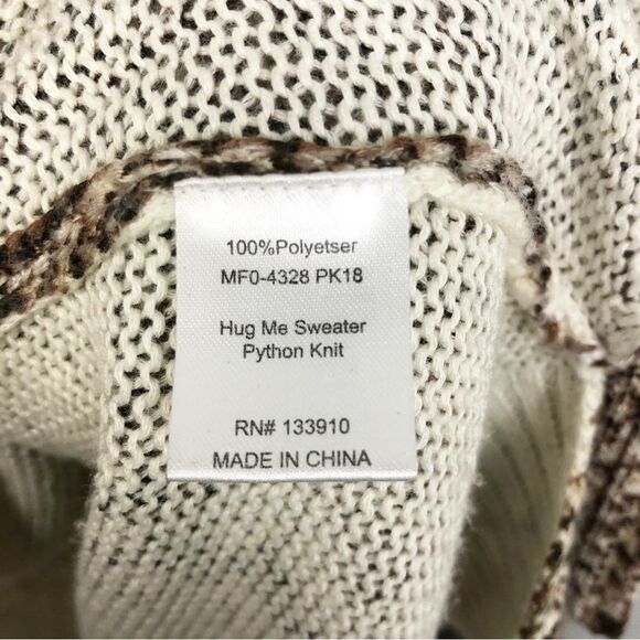 SHOW ME YOUR MUMU | Hug Me Sweater Python Knit Brown Cream Women’s Size Medium - Picture 11 of 12